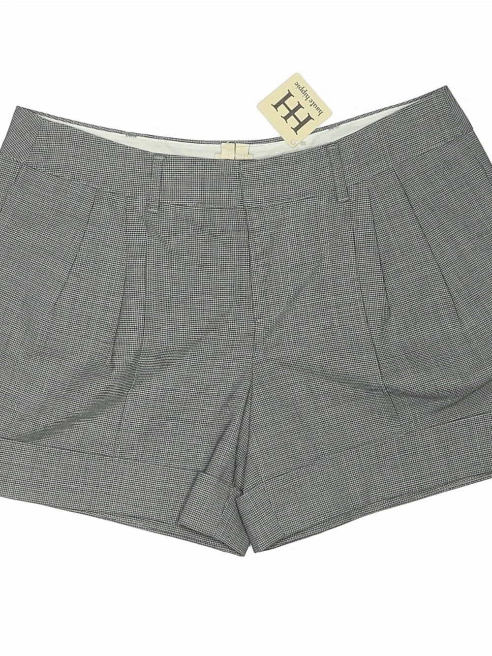 Haute Hippie pleated cuffed houndstooth shorts